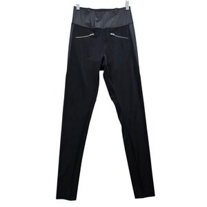 ADAY Throw It‎ Higher Leggings Women's Small Black Zipper Accent Athleisure